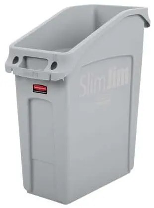 Plastový odpadkový kôš Rubbermaid Slim Jim Under Counter na triedený odpad, objem 49 l, sivý