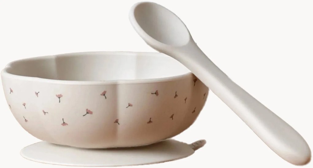 Súprava riadu z silikónu Poppy In Bloom, 2 ks