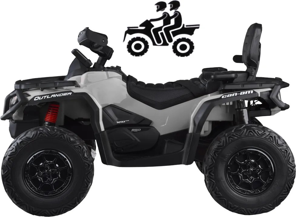 JOKOMISIADA Detská štvorkolka na akumulátor pre 2 osoby CAN-AM OUTLANDER 4x4 s LED panelom sivá PA0326