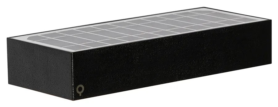 Vonkajšia nástenná lampa čierna so stmievacím svetlom a senzorom na solárny pohon - Kayo