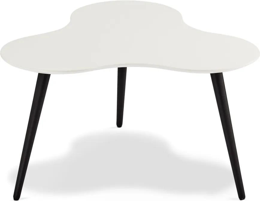 Čiernobiely konferenčný stolík s nohami z bukového dreva Furnhouse Sky, 80 x 80 cm