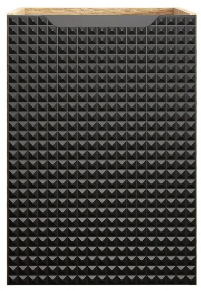 Závesná skrinka pod umývadlo Luxor Black s doskou 70 cm čierna/dub olejovaný