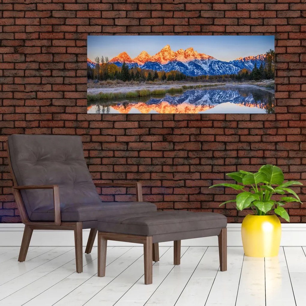 Obraz zasnežených horských štítov (120x50 cm)