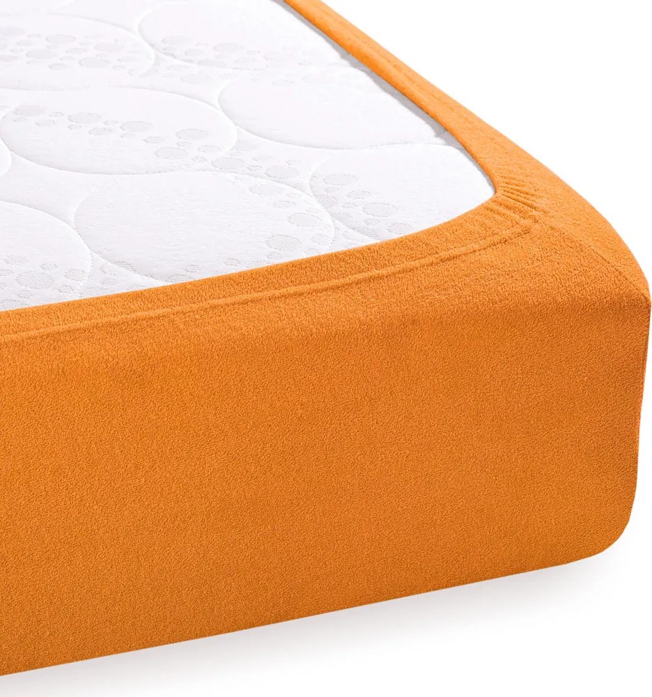 Froté napínacie prestieradlo FR-006 Oranžové 200 x 220 - výška 20 cm