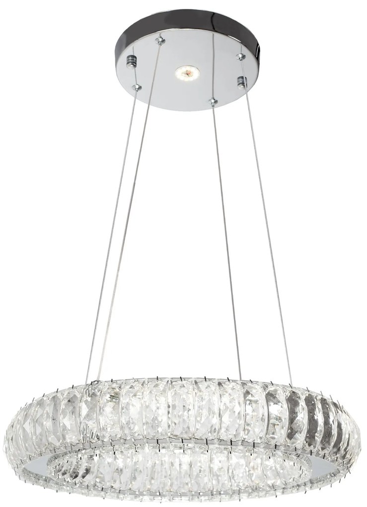 Toolight Toolight, Krištáľové LED závesné svietidlo APP1040-CP + diaľkové ovládanie, chrómová, OSW-09473