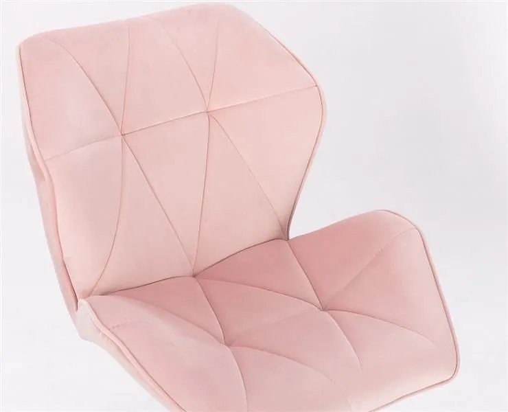 LuxuryForm DESIGN Barová stolička MILANO MAX VELUR na čiernej hranatej podstave - svetlo ružová