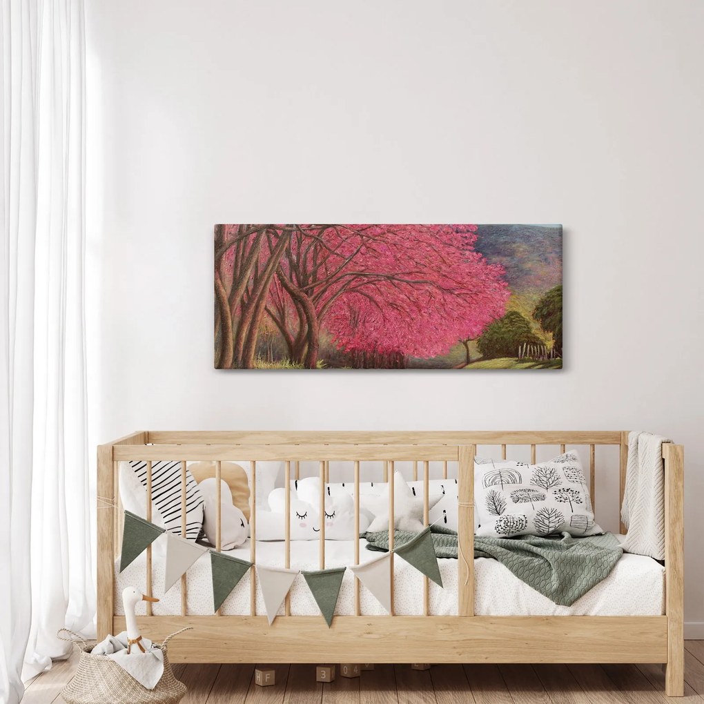 Obraz rozkvitnutých stromov (120x50 cm)