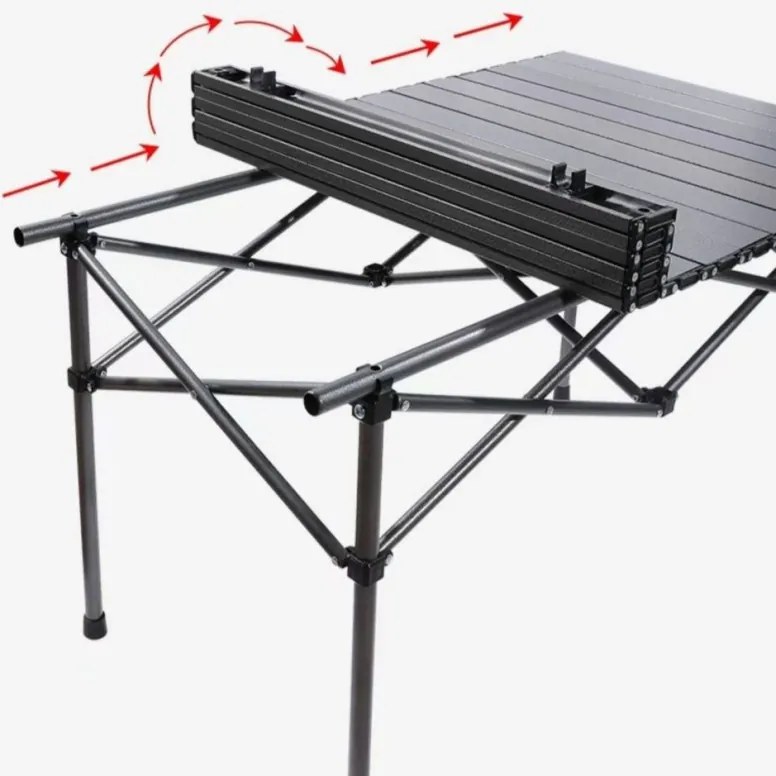 Skladací kempingový stôl 95 x 56 x 50 cm s obalom béžová