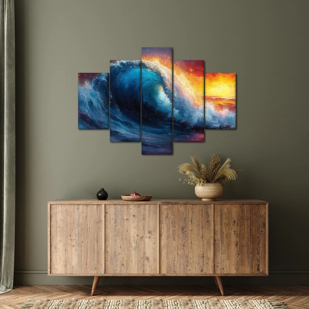 Obraz - Vlna v západu slnka (150x105 cm)
