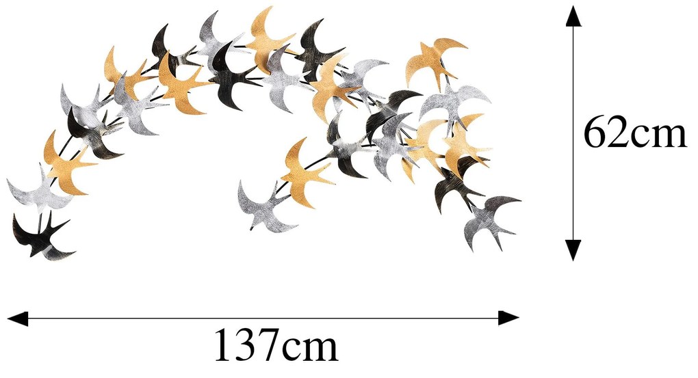 Nástenná kovová dekorácia Kirlangiç viacfarebná