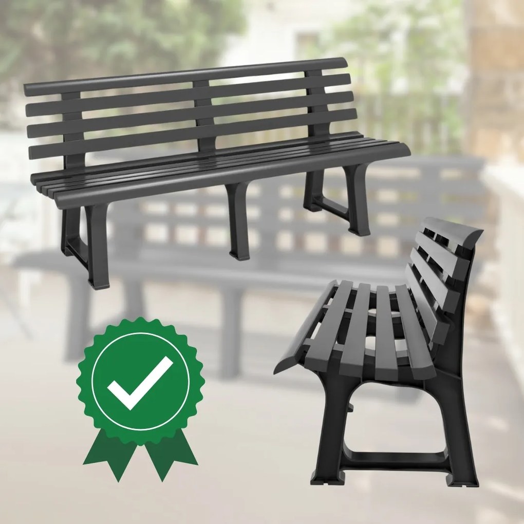 Záhradná lavica ORCHIDEA, 145x49x74cm, antracitová I.P.A.E-Progarden