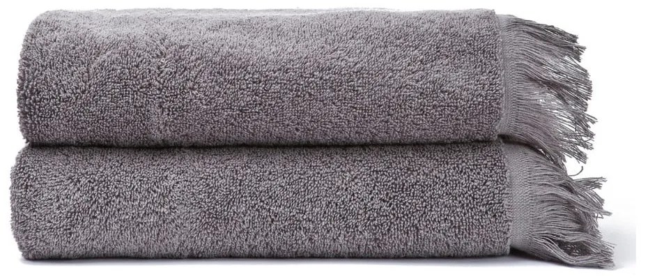 Súprava 2 sivých uterákov zo 100% bavlny Bonami, 50 × 90 cm