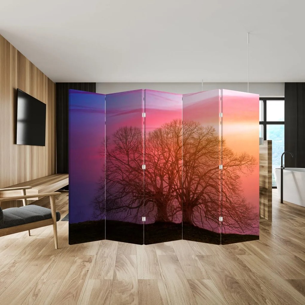 Paraván - Strom v hmle (210x170 cm)
