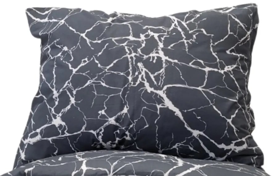 Obliečky bavlnené Mramor deluxe TiaHome - 1x Vankúš 90x70cm, 1x Paplón 140x200cm