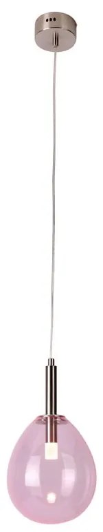 Fialové LED závesné svietidlo so skleneným tienidlom Lukka – Candellux Lighting