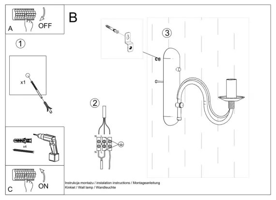 Nástenné svietidlo MINERWA 1xE14/40W/230V biela