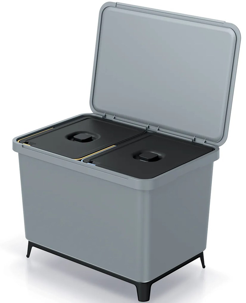 Odpadkový kôš na triedený odpad NKS60W2 46 l - svetlosivá