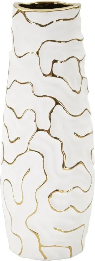 Váza Lia 29 cm biela/zlatá