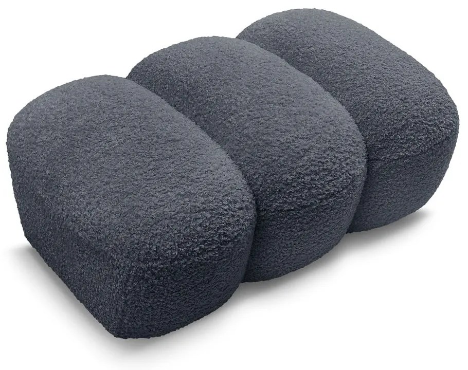 Tmavosivá podnožka z textílie buklé Hippolyte – Bobochic Paris