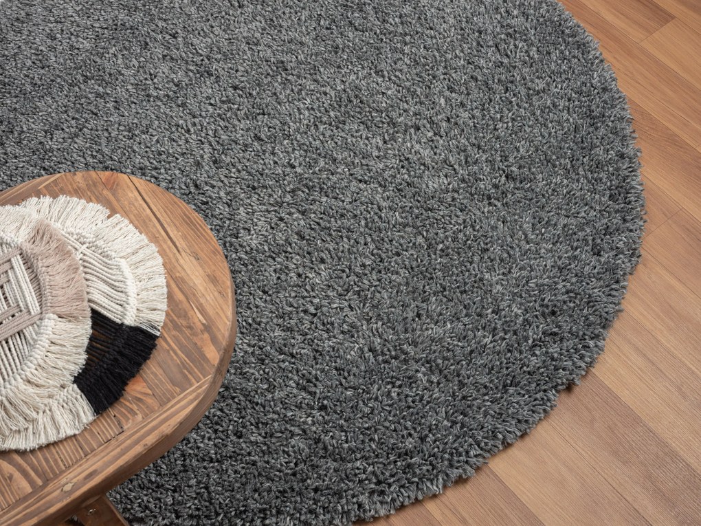 Kusový koberec My Shaggy grau kruh, 150x150 (priemer) kruh, šedá, chodba / predsieň, My Flair