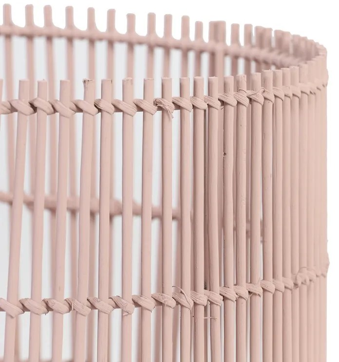 Svetlo ružové bambusové tienidlo Rodger - Ø 40 * 35 cm