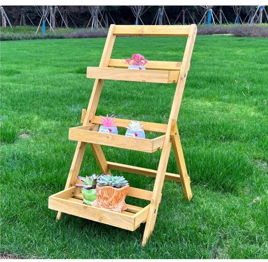 Drevený kvetináč DS3973 39x41x73 cm žltý