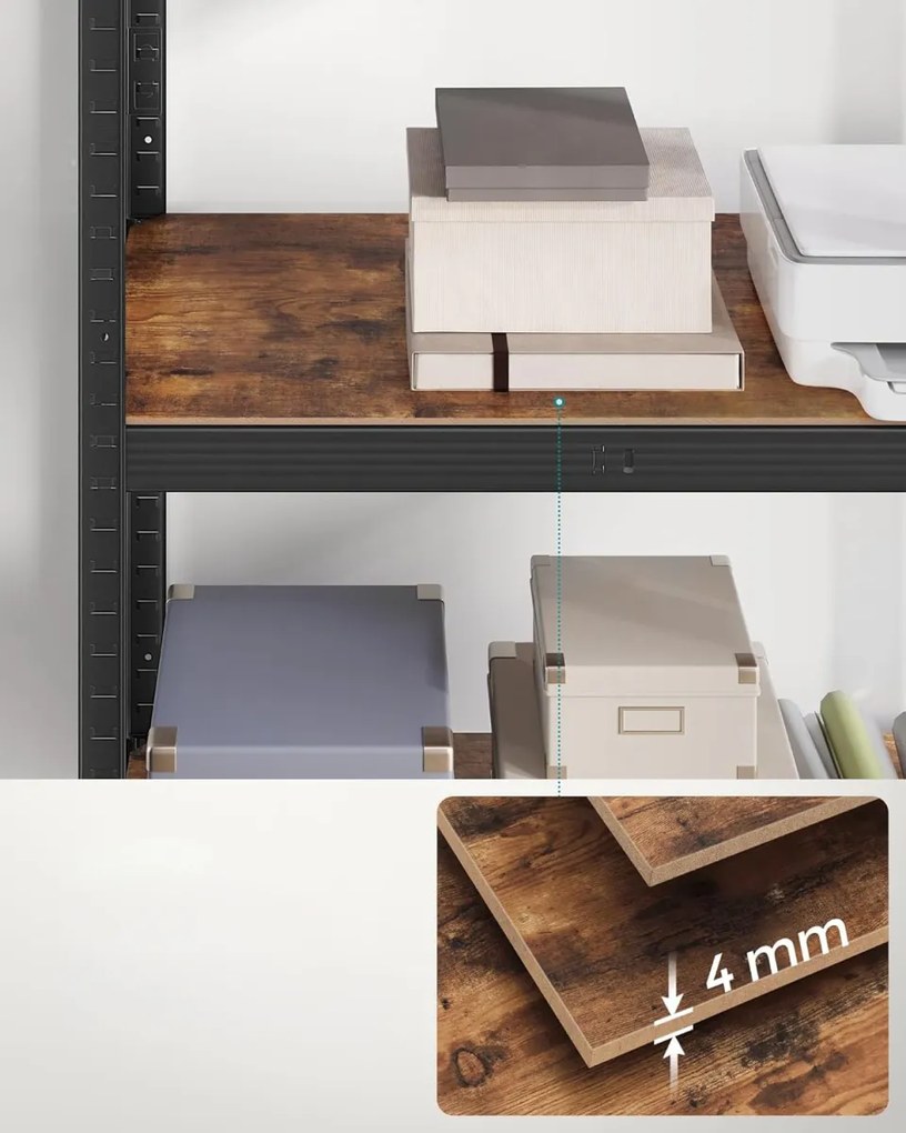 Kovový policový regál TAYLOR 5 políc 150x75 cm