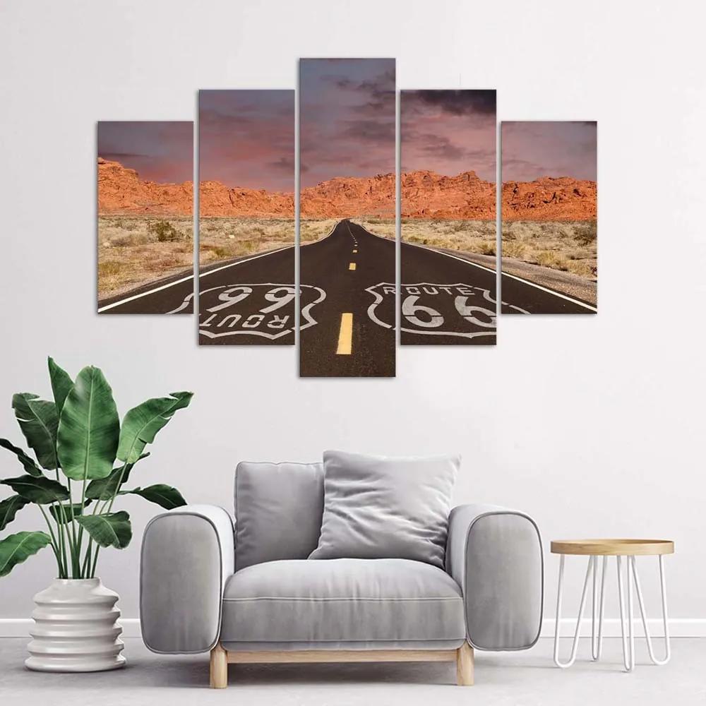 Gario Obraz na plátne Cesta Route 66 - 5 dielny Rozmery: 100 x 70 cm