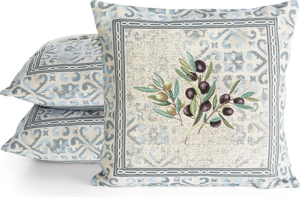 GOBELÍNOVÁ DEKORAČNÁ OBLIEČKA NA VANKÚŠ OLIVE 45X45 CM VZOROVANÁ