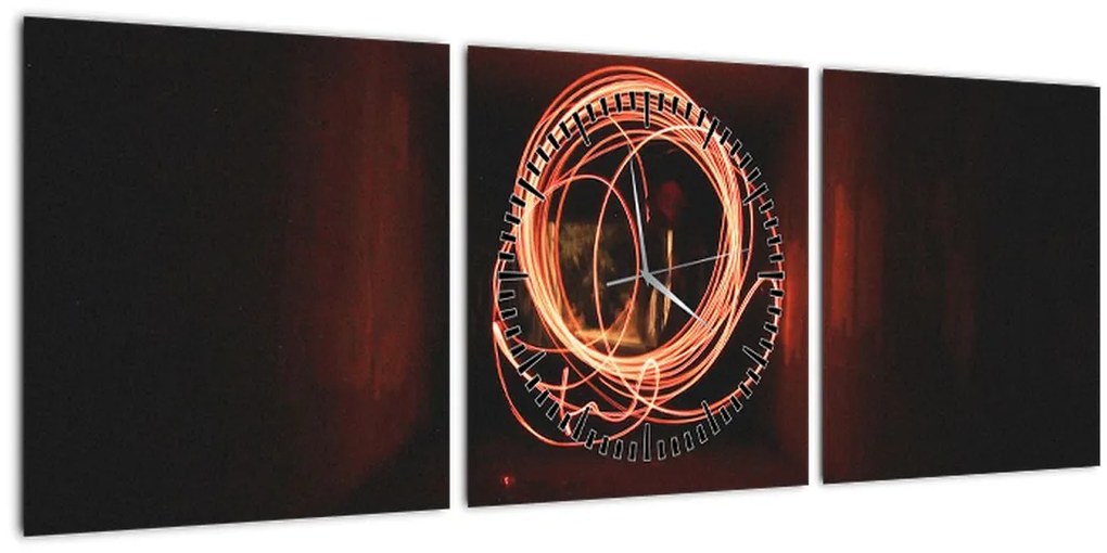 Obraz - čiary v tuneli (s hodinami) (90x30 cm)