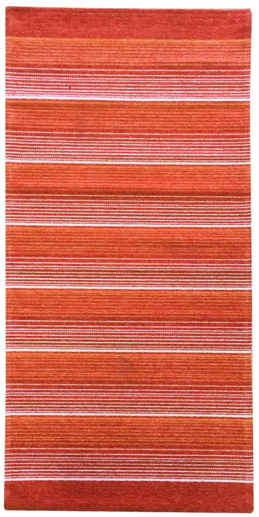 Oriental Weavers, Protišmykový ručne tkaný behúň Laos 138 / 999X, 75x160, oranžová, chodba / predsieň