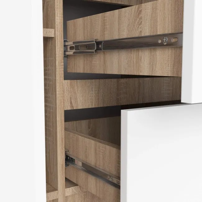 Komoda K100 2D 3SZ dub sonoma / biela