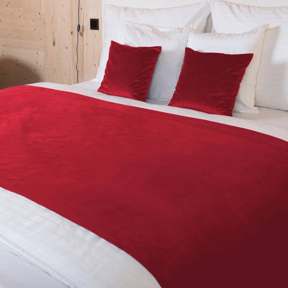 Biante Zamatový prehoz na posteľ Velvet Prémium SVP-038 Sýto červený 140x200 cm