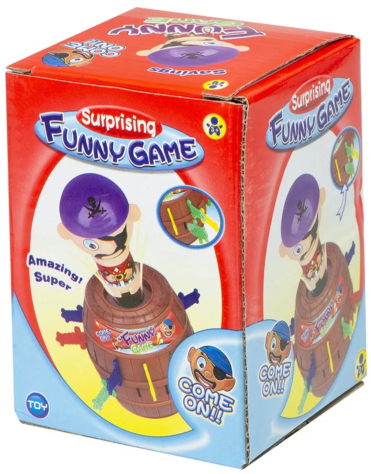 KIK Arkádová hra Mad Pirate barrel Stab the pirate 9 x 9 x 12,5 cm