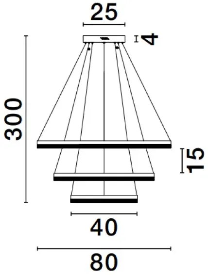 LED luster Adria 3 zlaté