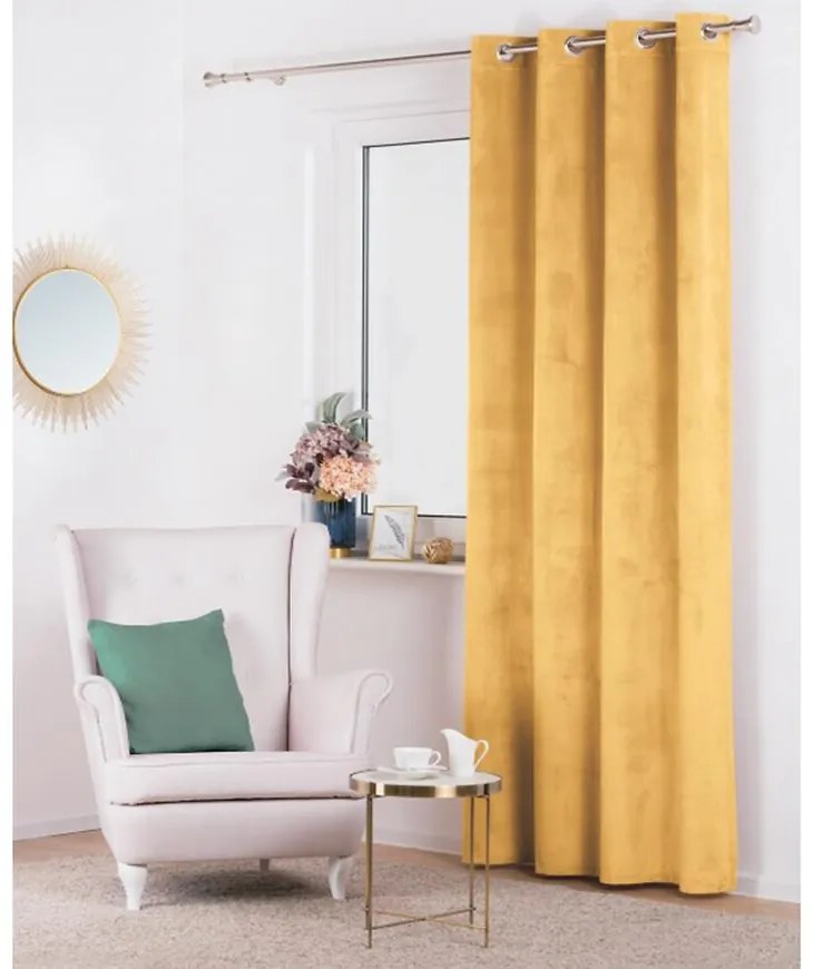 Záves VELVET 140x260 horčicová