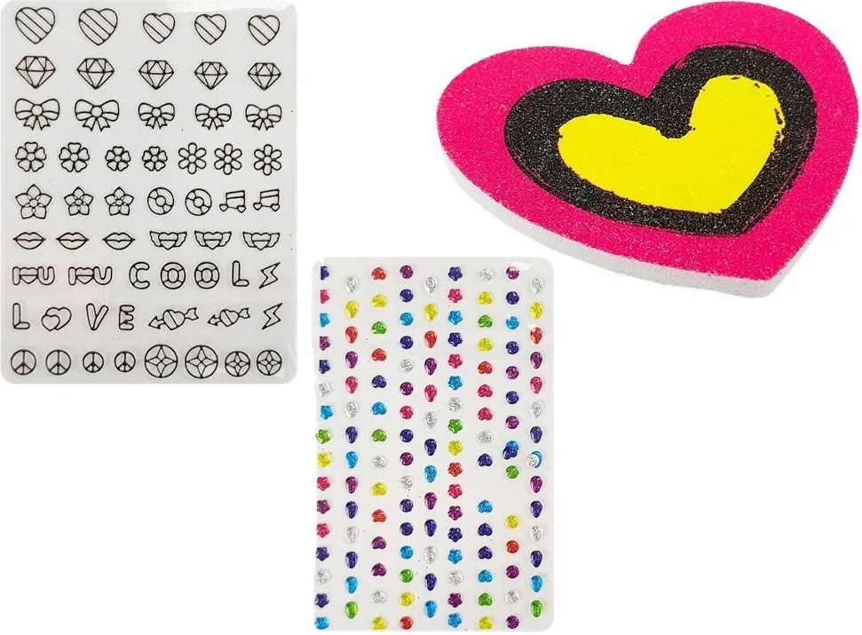 LEAN Toys Sada na maľovanie nechtov Glitter Dispenser Farebné nálepky