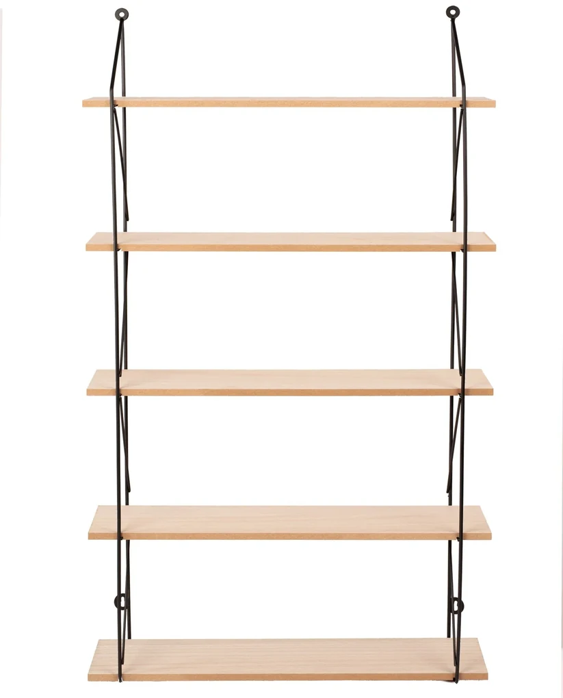 Tutumi, nástenná polička 50x88x13 cm SFKD-1905B, čierna-hnedá, HOM-06420