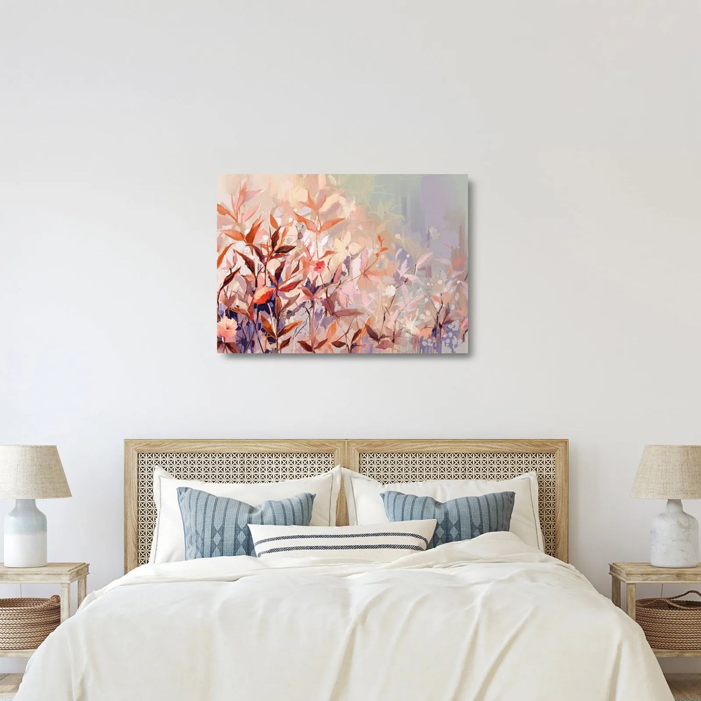 Sklenený obraz - Maľba pastelová jeseň (70x50 cm)