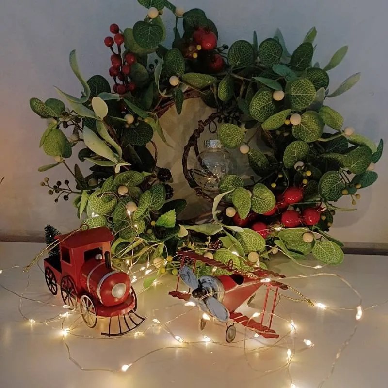 DECOLED Kovová lokomotíva, 15,2 x 4,5 x 8,2 cm, červená