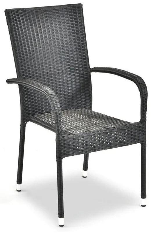 Čierna záhradná stolička z umelého ratanu Bonami Essentials Paris