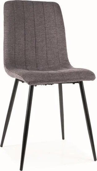 Tmavosivá jedálenská stolička ALAN B s čiernymi nohami