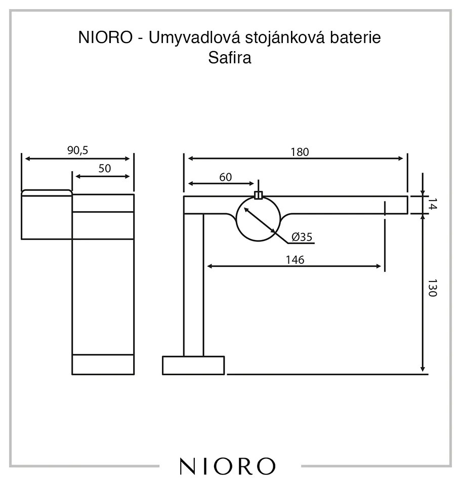 Cerano Safira, umývadlová stojanková batéria, čierna matná, CER-CER-423598