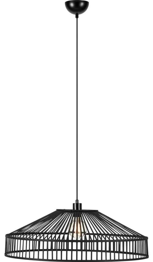 Markslöjd 108782 - Luster na lanku TAPA 1xE27/40W/230V čierna/bambus