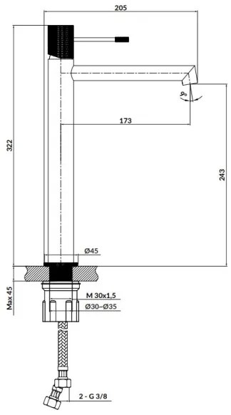 Cersanit S951-592 - Umývadlová batéria ZEN 32,2 cm lesklý chróm