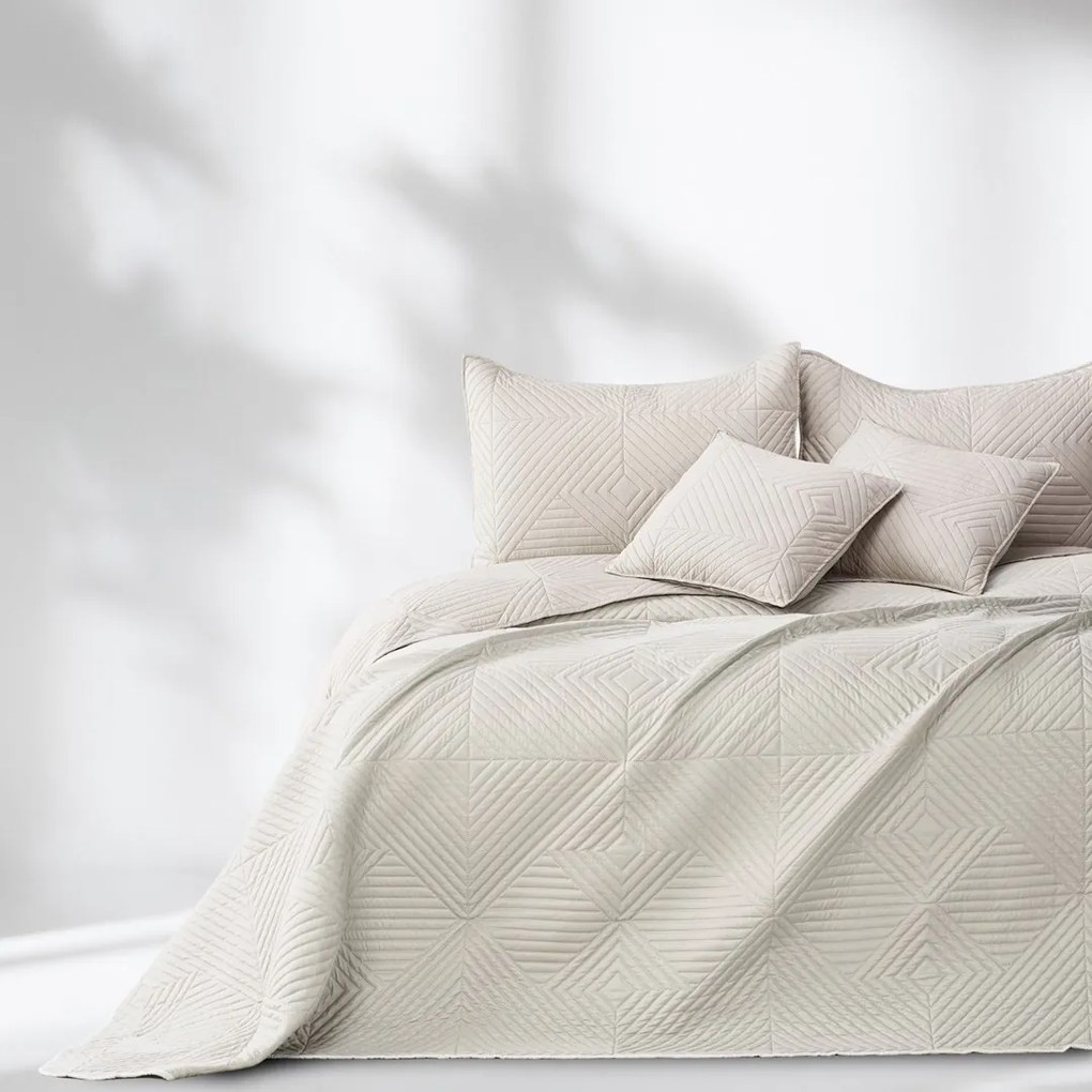 Prošívaný přehoz na postel SOFTA 220x240 béžovo-krémový