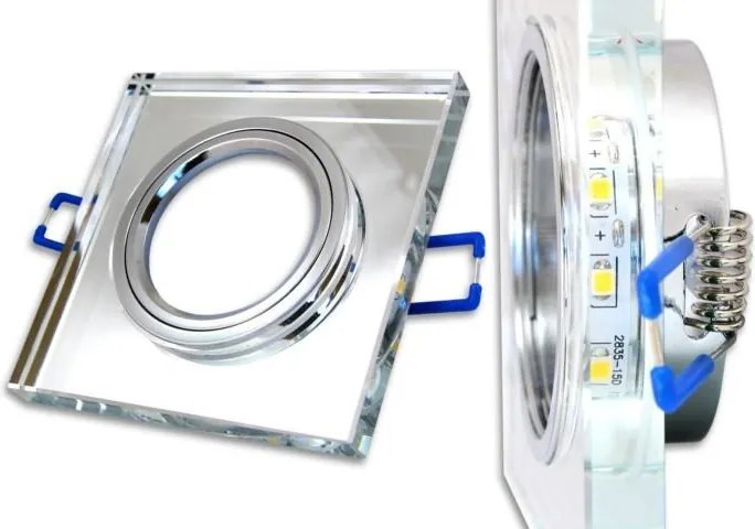 BRG Podhľadové bodové svietidlo nevýklopné - štvorec zrkadlo + LED pásik 3W neutrálna biela