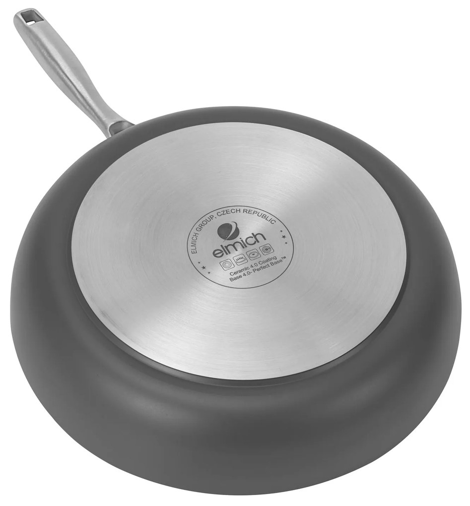 Elmich Nepriľnavá keramická panvica Vital Ø 26 cm - tmavosivá