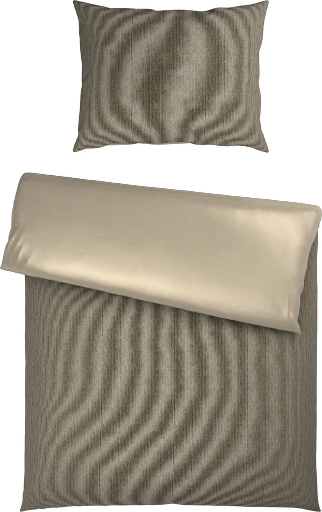 XXXLutz OBOJSTRANNÁ POSTEĽNÁ BIELIZEŇ, satén, taupe, 140/200 cm Bio:Vio - Obliečky & plachty - 007545010502