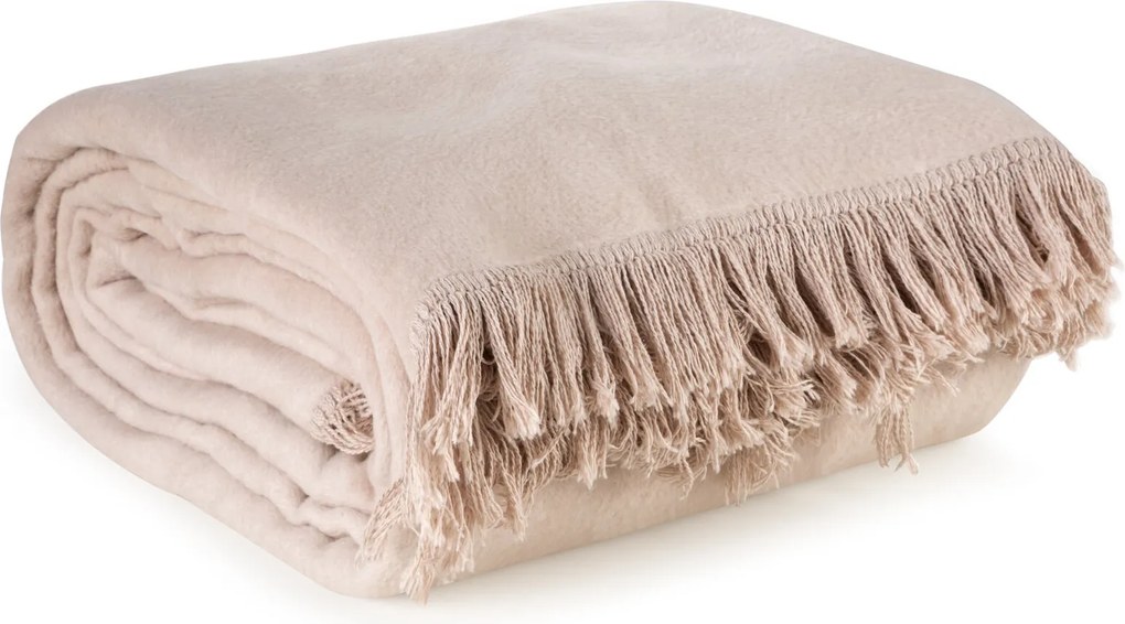 BAVLNENÁ DEKA AKRYL7 150X200 CM BÉŽOVÁ